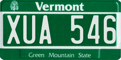VT license plate XUA546