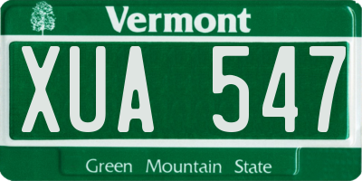 VT license plate XUA547