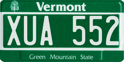 VT license plate XUA552