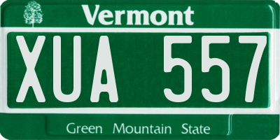 VT license plate XUA557
