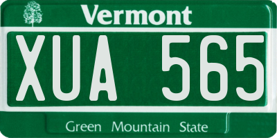 VT license plate XUA565