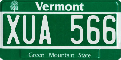 VT license plate XUA566