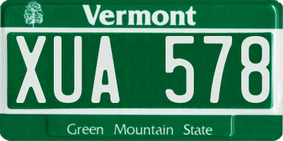 VT license plate XUA578