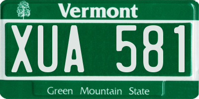 VT license plate XUA581