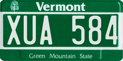VT license plate XUA584