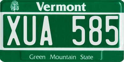 VT license plate XUA585