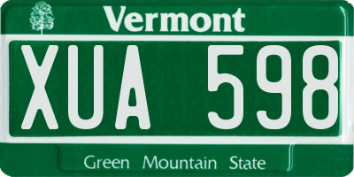 VT license plate XUA598