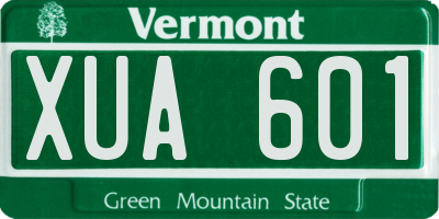 VT license plate XUA601