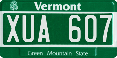 VT license plate XUA607