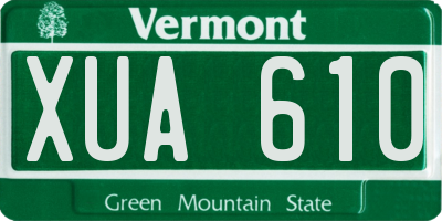 VT license plate XUA610