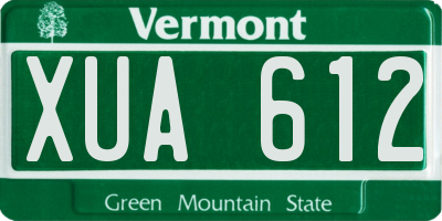 VT license plate XUA612
