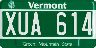 VT license plate XUA614