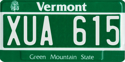 VT license plate XUA615