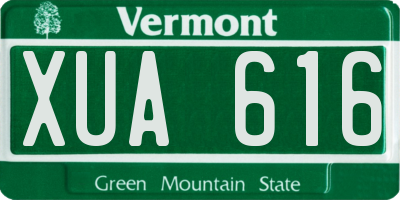 VT license plate XUA616