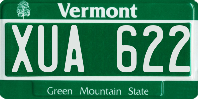 VT license plate XUA622
