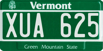 VT license plate XUA625