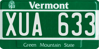 VT license plate XUA633