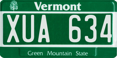 VT license plate XUA634