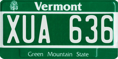 VT license plate XUA636