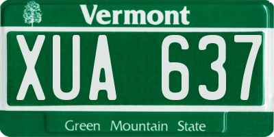 VT license plate XUA637