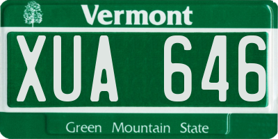 VT license plate XUA646