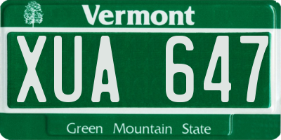 VT license plate XUA647