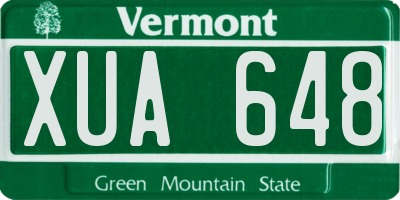 VT license plate XUA648
