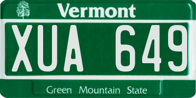 VT license plate XUA649
