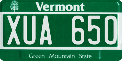 VT license plate XUA650