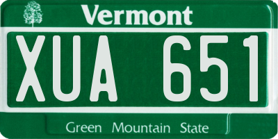 VT license plate XUA651
