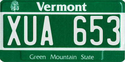 VT license plate XUA653