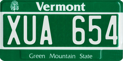 VT license plate XUA654