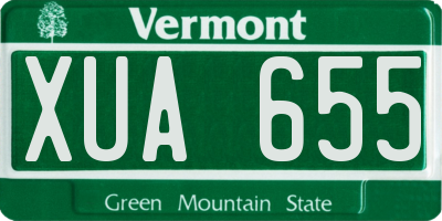 VT license plate XUA655