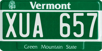 VT license plate XUA657