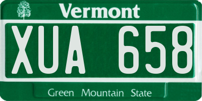 VT license plate XUA658