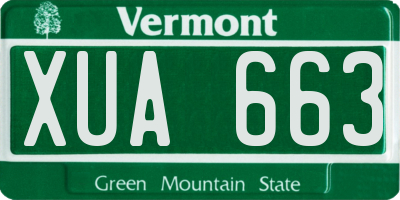 VT license plate XUA663