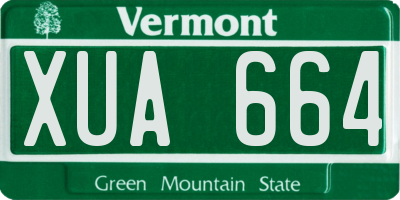 VT license plate XUA664