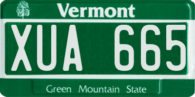 VT license plate XUA665