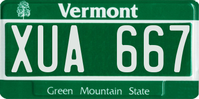 VT license plate XUA667