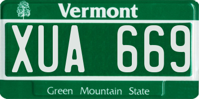 VT license plate XUA669