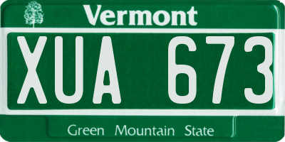 VT license plate XUA673