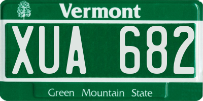 VT license plate XUA682