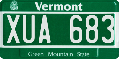 VT license plate XUA683