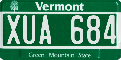 VT license plate XUA684
