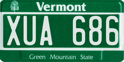 VT license plate XUA686