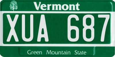 VT license plate XUA687