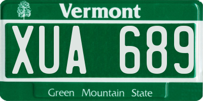 VT license plate XUA689