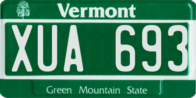 VT license plate XUA693