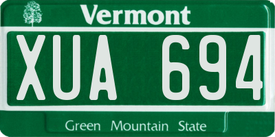 VT license plate XUA694