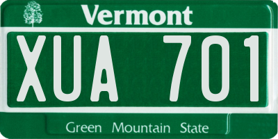 VT license plate XUA701